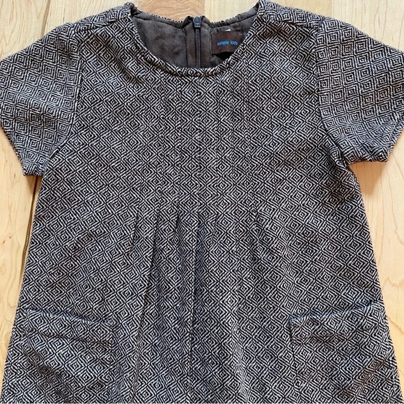 Vintage Simple Kids Brown Tweed With Silver Flecks Dress - Picture 3 of 9